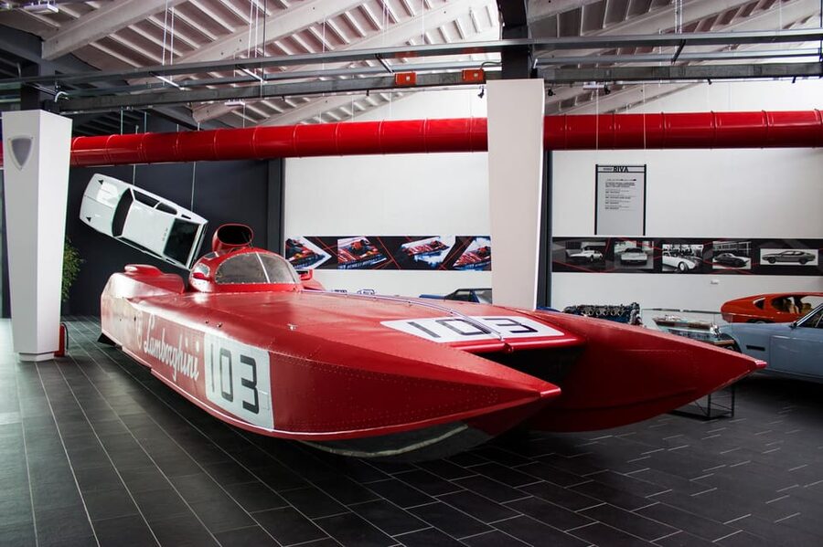 Bologna: Ferruccio Lamborghini Museum Entry Ticket - More than cars: helicopter prototype and an offshore boat