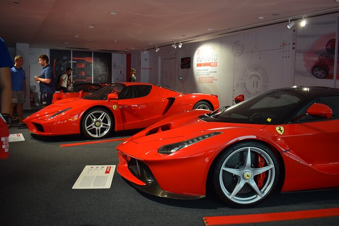 Ferrari World: Museums, Factory tour, Simulator,private transport - Museo Ferrari: the brand timeline, from early workshop shapes to modern speed