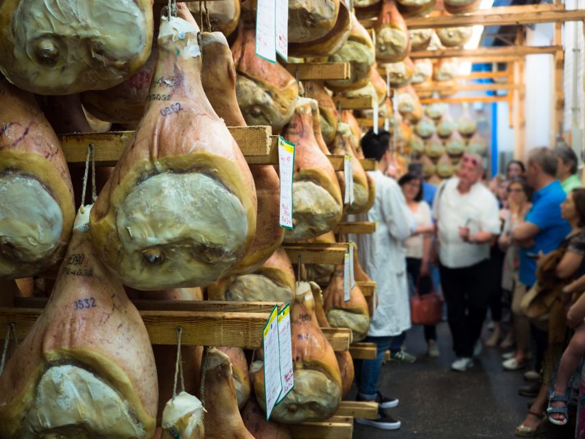 From Bologna: Parma Cheese & Ham Factory Tours and Tastings - Parmigiano Reggiano Producer: Caldere, Brine Room, and Aging Checks